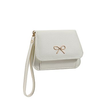 Bowknot Flap Wristlet Clutch Wallet