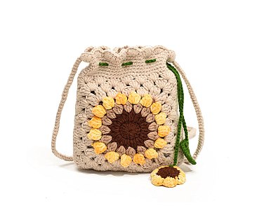 Sunflower Crochet Crossbody Bag