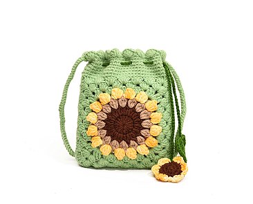 Sunflower Crochet Crossbody Bag