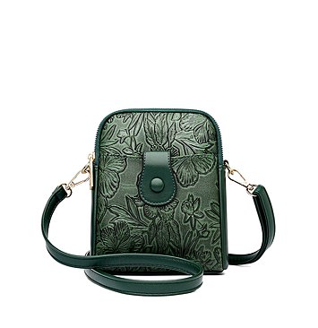 Embossed Flower Western Crossbody Bag