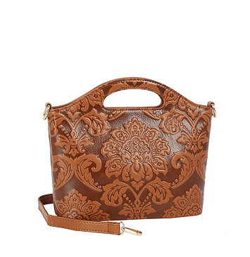 Embossed Flower Satchel