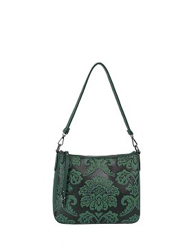 Embossed Flower Shoulder Bag