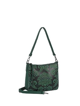 Embossed Flower Shoulder Bag