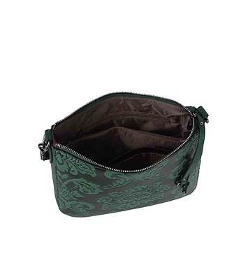 Embossed Flower Shoulder Bag