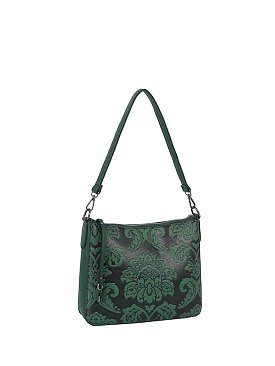Embossed Flower Shoulder Bag