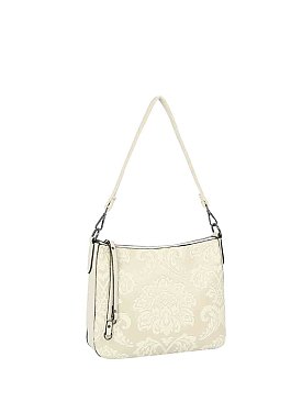Embossed Flower Shoulder Bag
