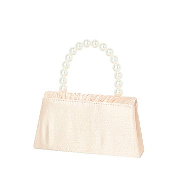 Pleated Flap Pearl Handle Clutch