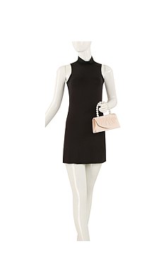 Pleated Flap Pearl Handle Clutch