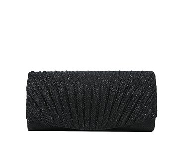 Glitter Pleated Clutch