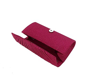 Glitter Pleated Clutch