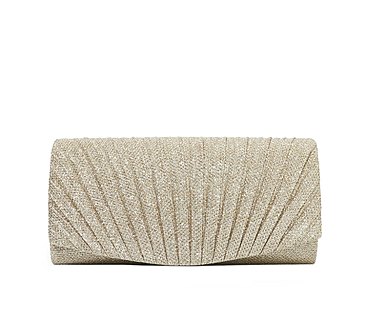 Glitter Pleated Clutch
