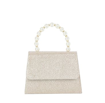 Glitter Pearl Top Handle Clutch