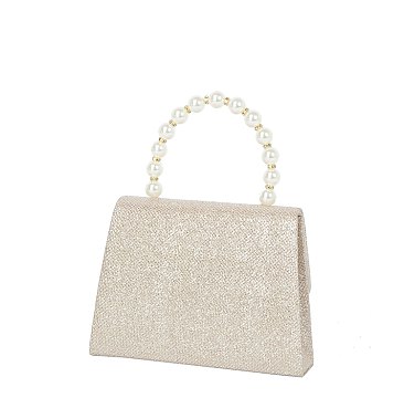 Glitter Pearl Top Handle Clutch