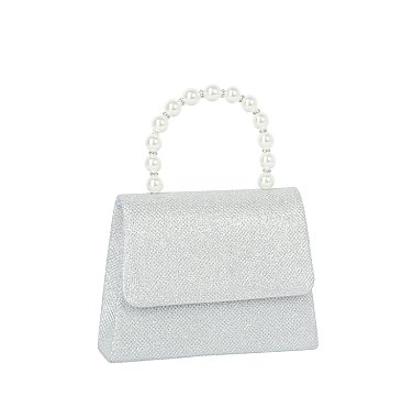Glitter Pearl Top Handle Clutch