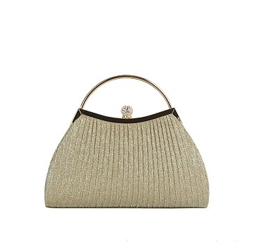 Glitter Pleated Clutch