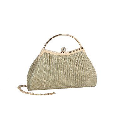 Glitter Pleated Clutch
