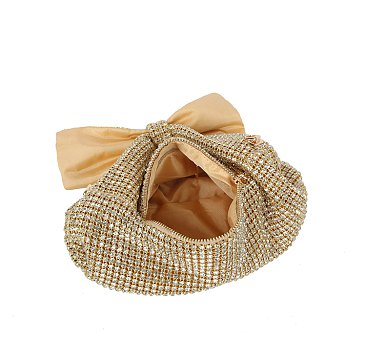 Rhinestone Bow Slouchy Purse