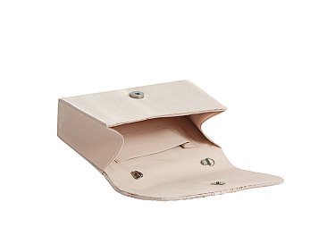 Ruched Satin Pearl Handle Clutch