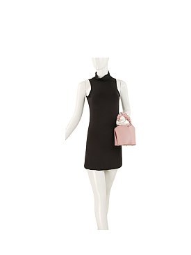 Ruched Top Handle Bucket Bag