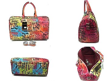 Trendy Graffiti Print  Duffle Bag