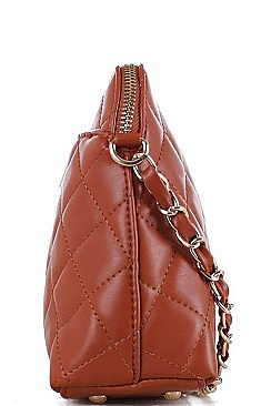 STITCHED CROSSBODY BAG WITH LINKED CHAIN