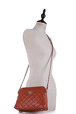 STITCHED CROSSBODY BAG WITH LINKED CHAIN