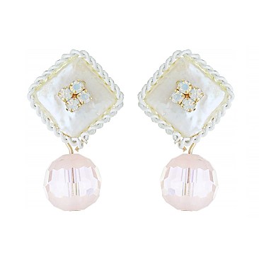 Fashionable Hanging Earrings With Crystal Beads SLGS20
