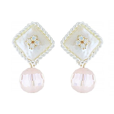 Fashionable Hanging Earrings With Crystal Beads SLGS20