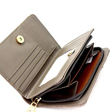 GS308-LP Zipper Accent Rear Compartment Medium Bi-fold Wallet