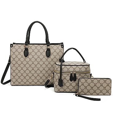 Teddy Bear Monogram 3-in-1 Satchel Set