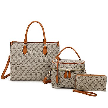 Teddy Bear Monogram 3-in-1 Satchel Set