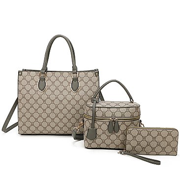 Teddy Bear Monogram 3-in-1 Satchel Set