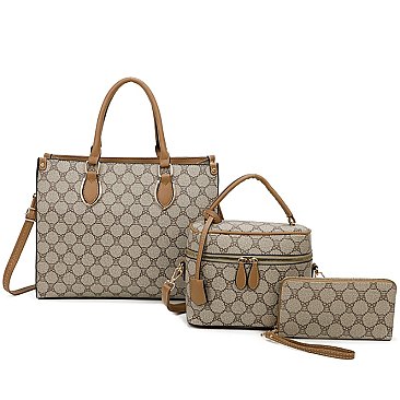 Teddy Bear Monogram 3-in-1 Satchel Set