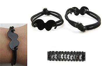 PACK OF 12 CHARMING ASSORTED SHAMBALLA MUSTACHE BRACELET