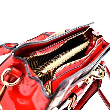 Classic Plaid Print Padlock Small-Petit Satchel