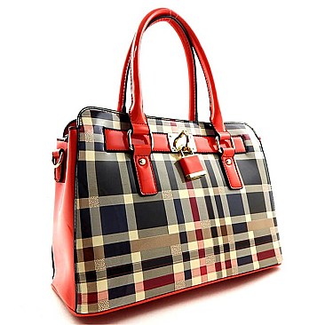 Checker Padlock Classic Accent Satchel