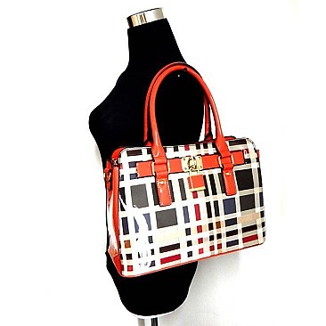 Checker Padlock Classic Accent Satchel