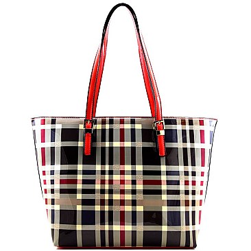 Patent Classic Print Shopper Tote