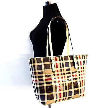 Patent Classic Print Shopper Tote