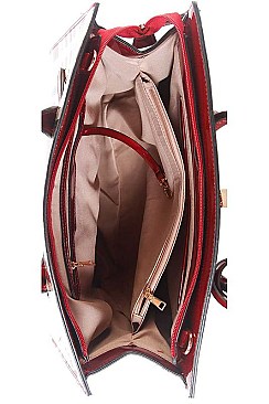 CHECK SATCHEL WITH WALLET 3PC SET