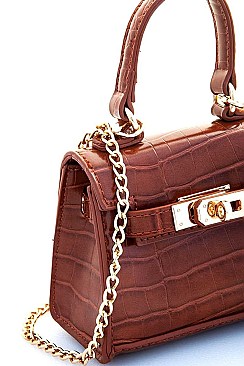 CHIC CROC DESIGN MINI CROSSBODY BAG