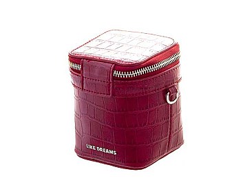 FASHION ROUND SQUARE PATTERNED DESIGN CHAIN TASSEL CROSSBODY BAG