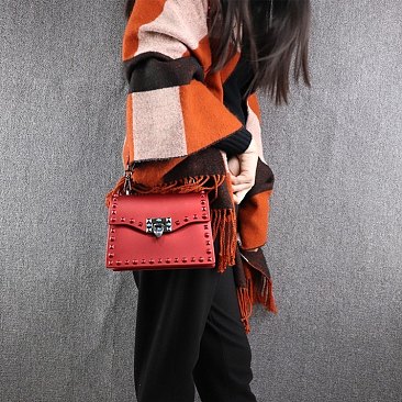 Rivet Studded Satchel Bag