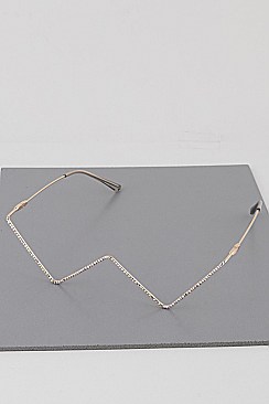 Luxury Lens-Less Décor Rhinestone Triangle Punk Eyewear