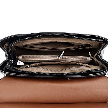 Quality Crocodile Medium Size Buckled Satchel