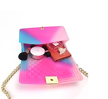 QUILTED MULTI COLOR JELLY SHOULDER BAG