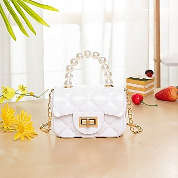 PEARL HANDLE MINI CROSSBODY JELLY BAG/PURSE