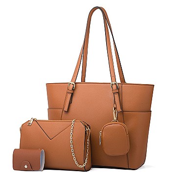 3 IN 1 SMOOTH STYLISH TOTE CROSSBODY PURSE SET