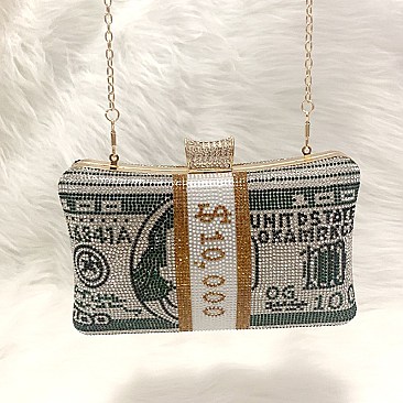 100 Dollar Sign Ladies Clutch Evening Bag