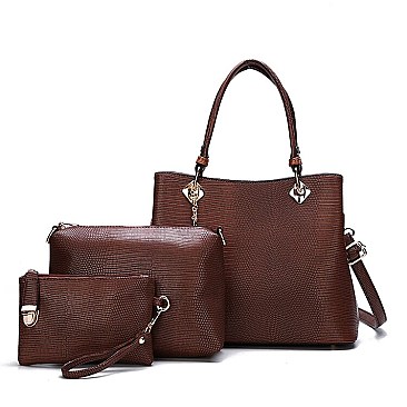 3 IN 1 DESIGNER LUXURY TOTE CROSSBODY PURSE SET